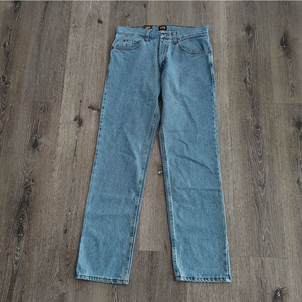NEW Lee Regular Fit Straight Leg Cotton Jeans 32×32 Light Stone